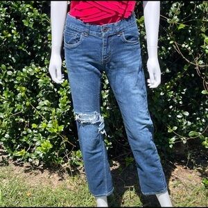Custom Vintage Levi’s 511’s DIY Destructed Straight Leg Ankle Jeans